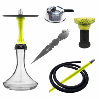 Кальян Alpha Hookah Model X Yellow Fluor в полной комплектации арт. Online